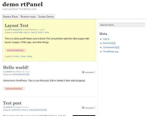 rtPanel - WordPress Theme Framework