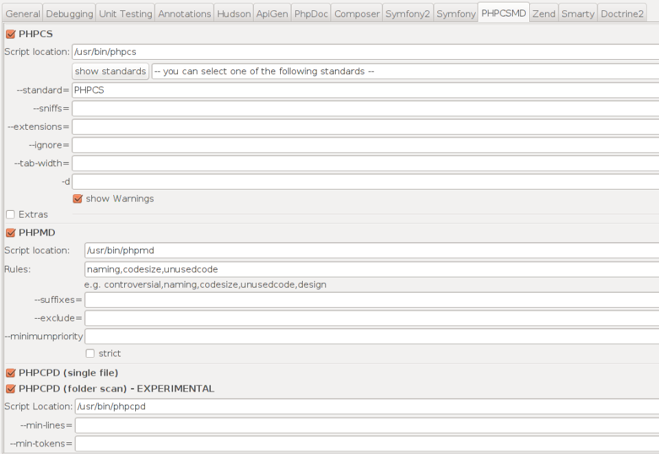 Configuration PHPCSMD