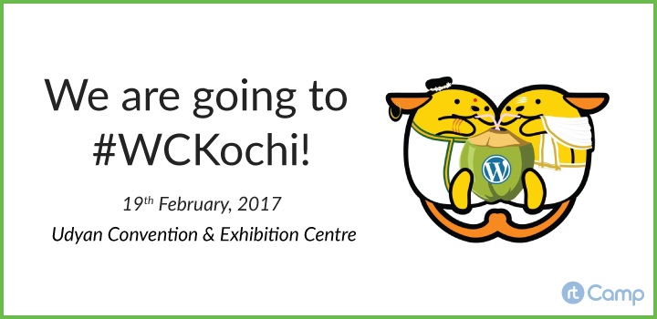 We are going to WordCamp Kochi WCKochi rtCamp blog post header