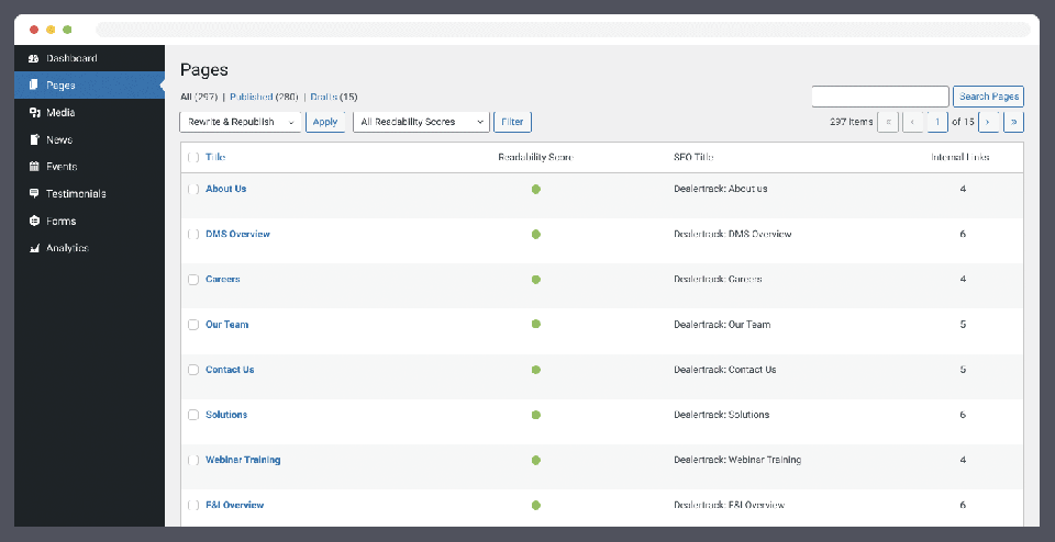 gif showing custom WordPress dashboard