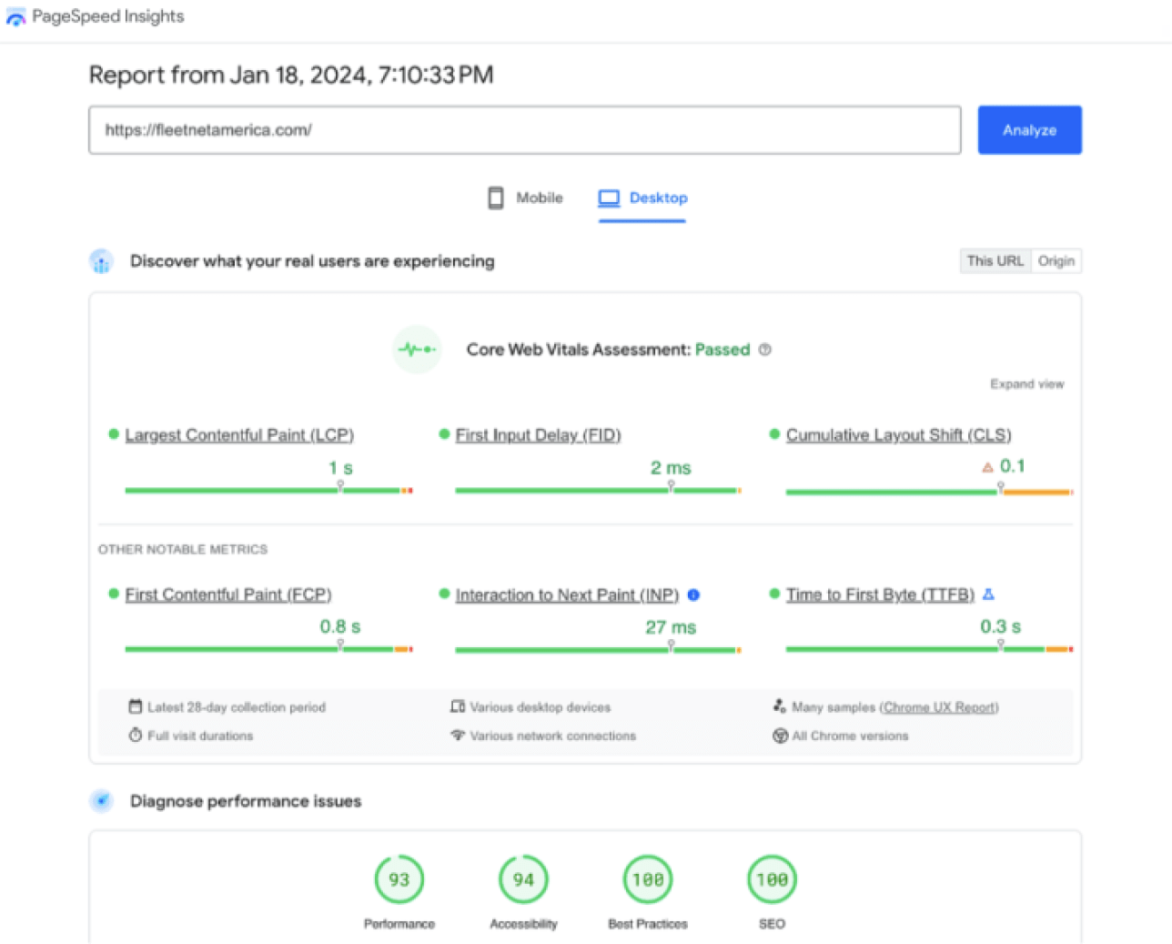 Fleetnet-PageSpeed-After-Migration