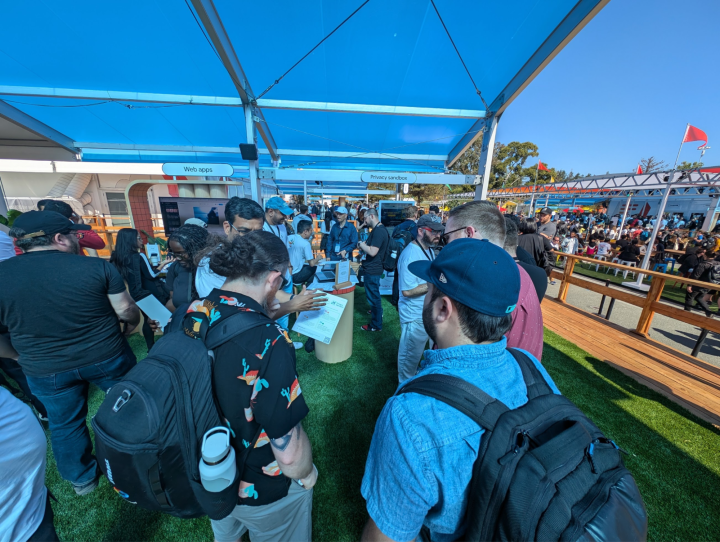 It was a busy, bustling booth! at Google I/O 2024