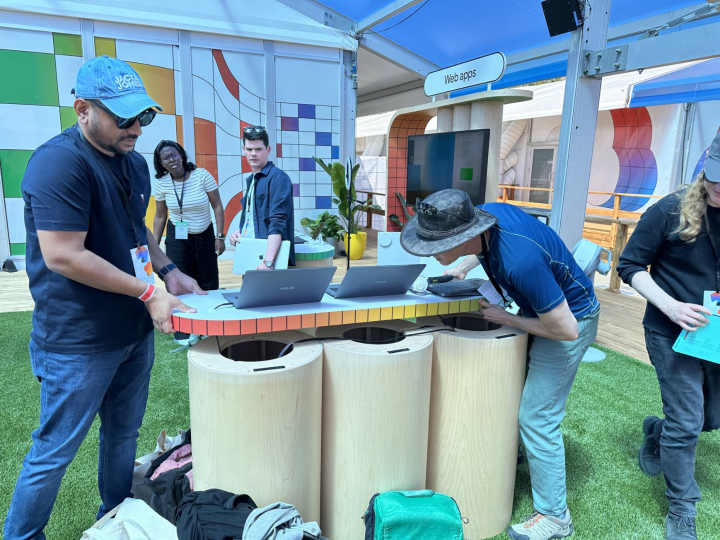BTS of the team preparing for the demos and audits at Google I/O 2024
