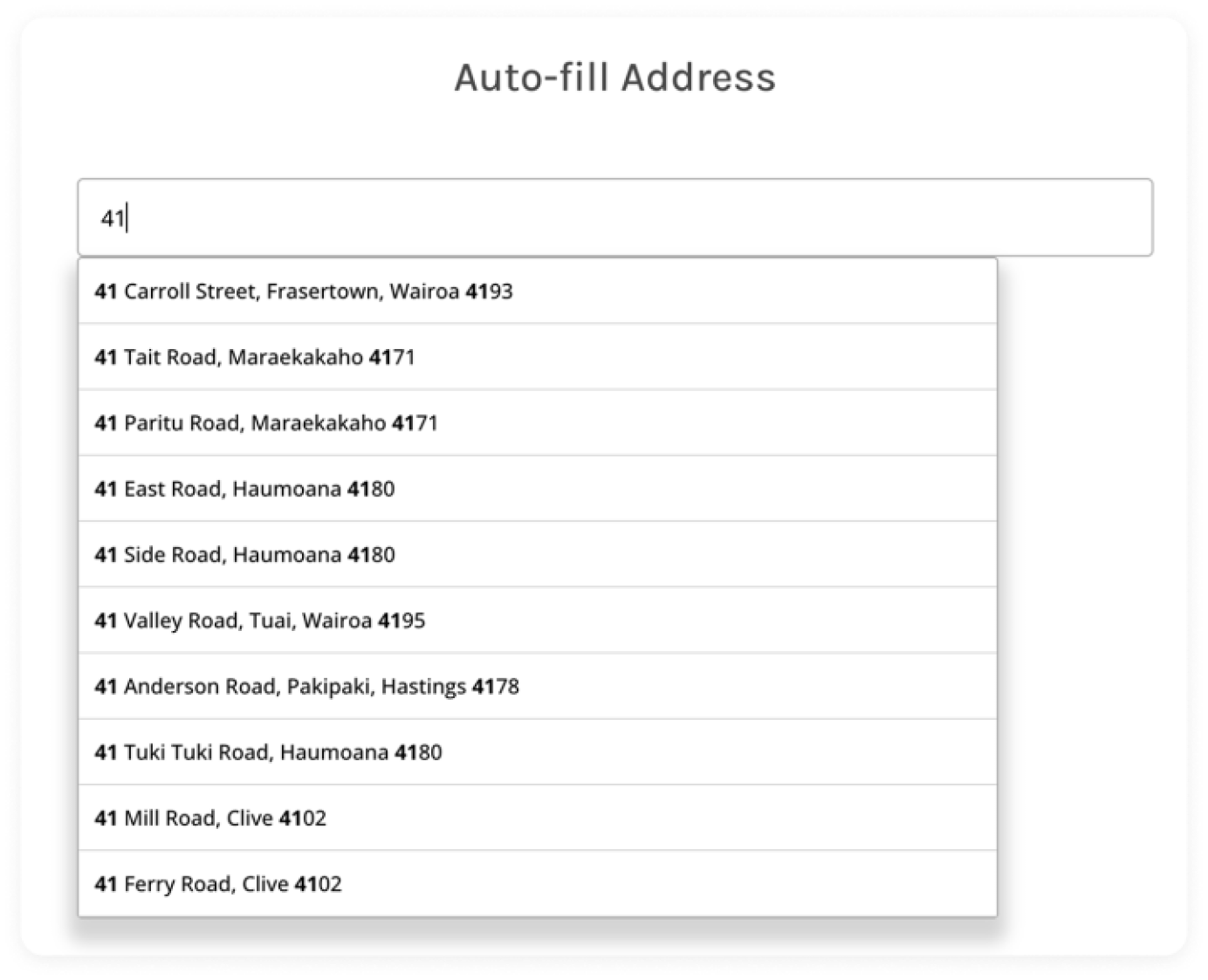 Address autofill