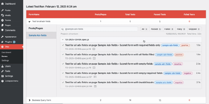 OBO Detailed test reports