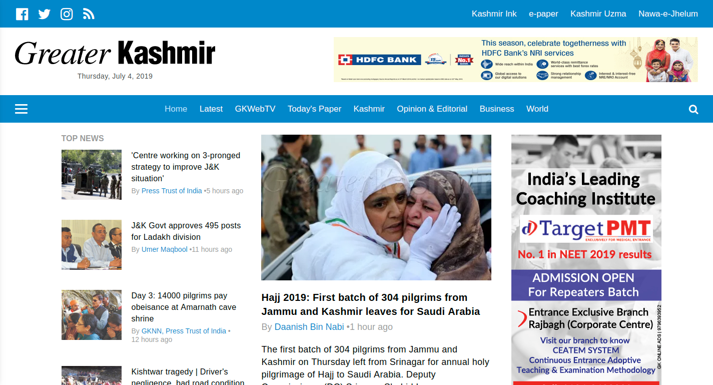 Greater Kashmir website development by rtCamp