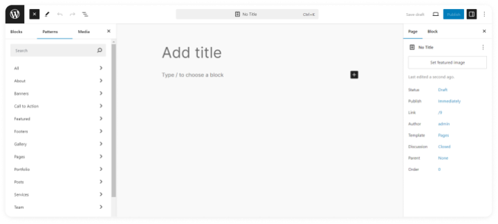 Gutenberg (WordPress Block Editor) interface