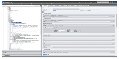 MBA Newslink website's former Ingeniux CMS-based newsletter creation interface