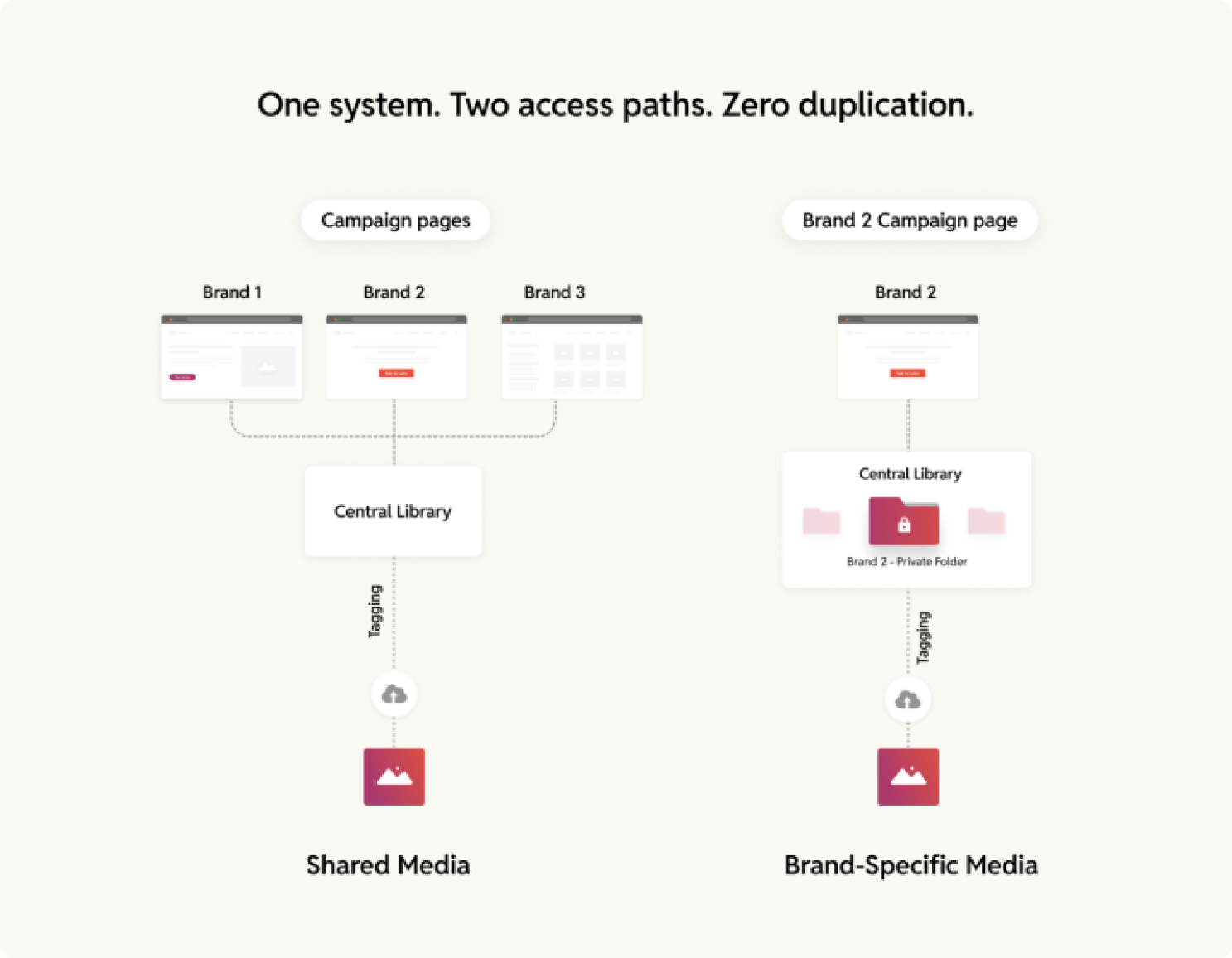 shared vs brand specific media assets