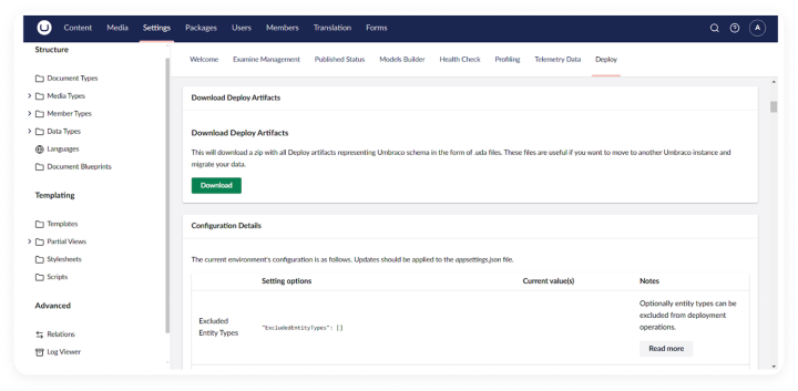 Exporting Umbraco Content