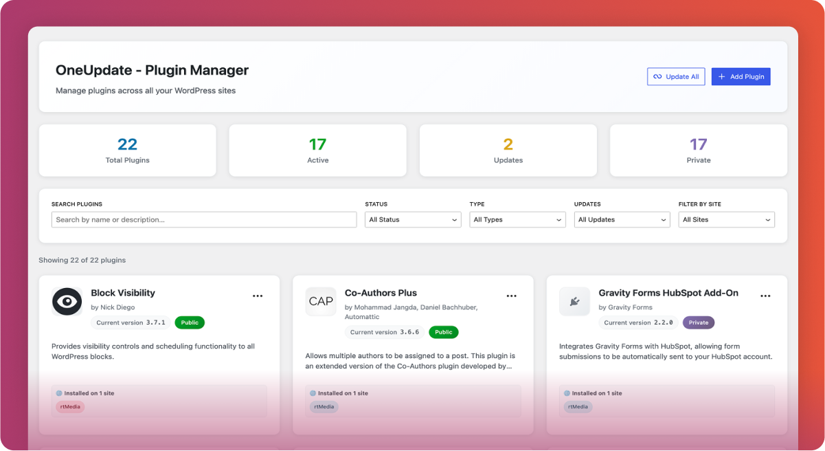 Synchronized plugin stack