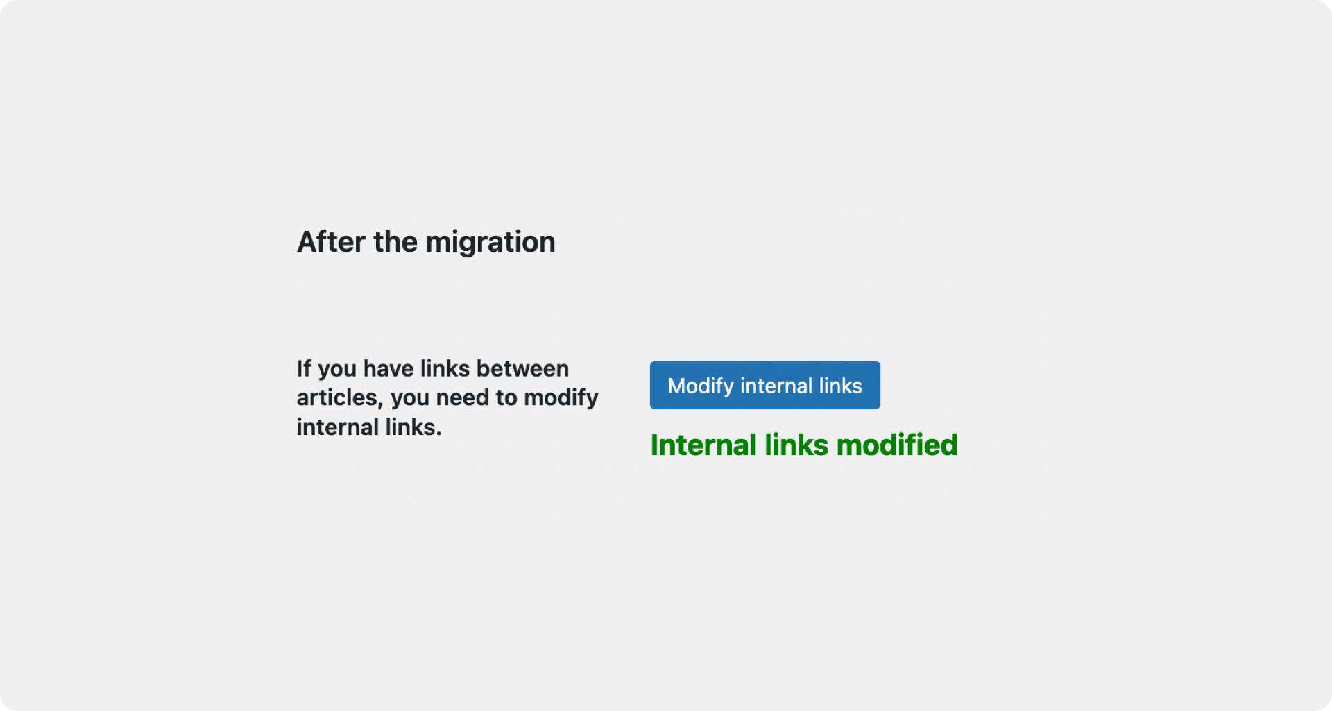 Modify internal links after the Drupal migration