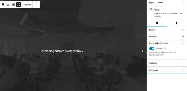Developing custom block controls