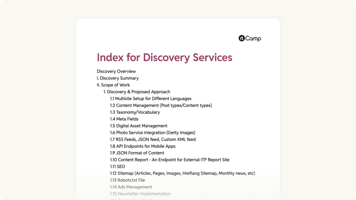 Discovery report - index