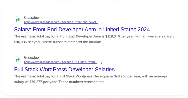 AEM developers - salary