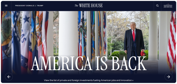 The White House website uses WordPress as CMS platform