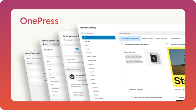 OnePress Multisite architecture