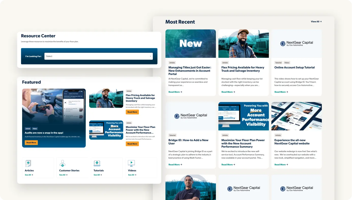 Block Architecture on NextGear Capital Site