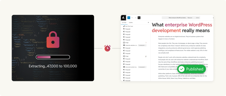 Moving from complexity to clarity, from locked to open.
