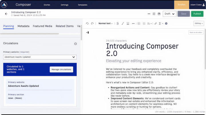 Arc XP Composer screenshot