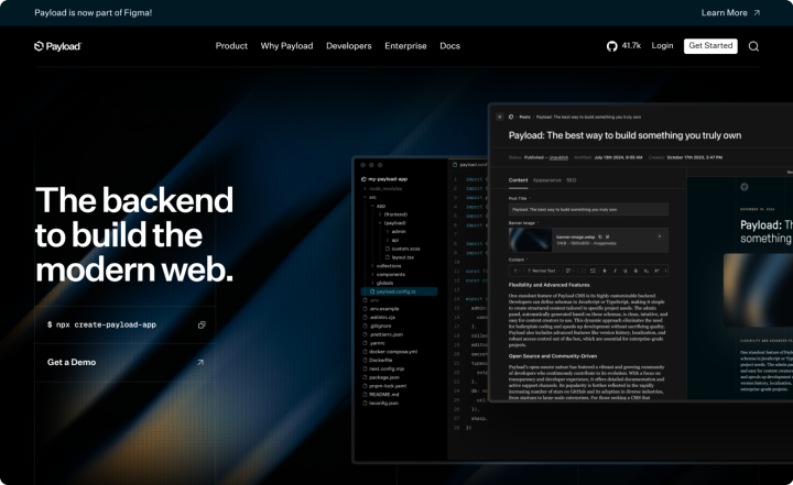 Payload CMS home page