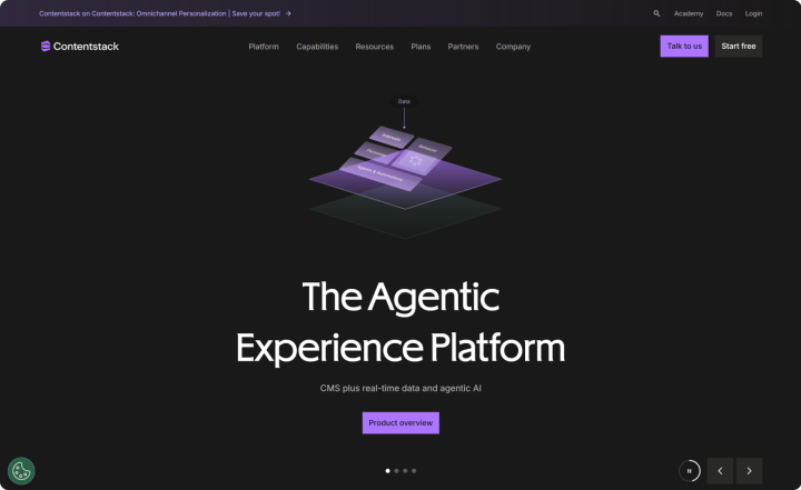 Contentstack home page