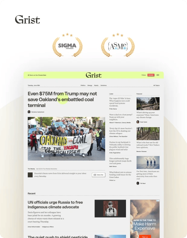 custom development and content syndication for Grist.