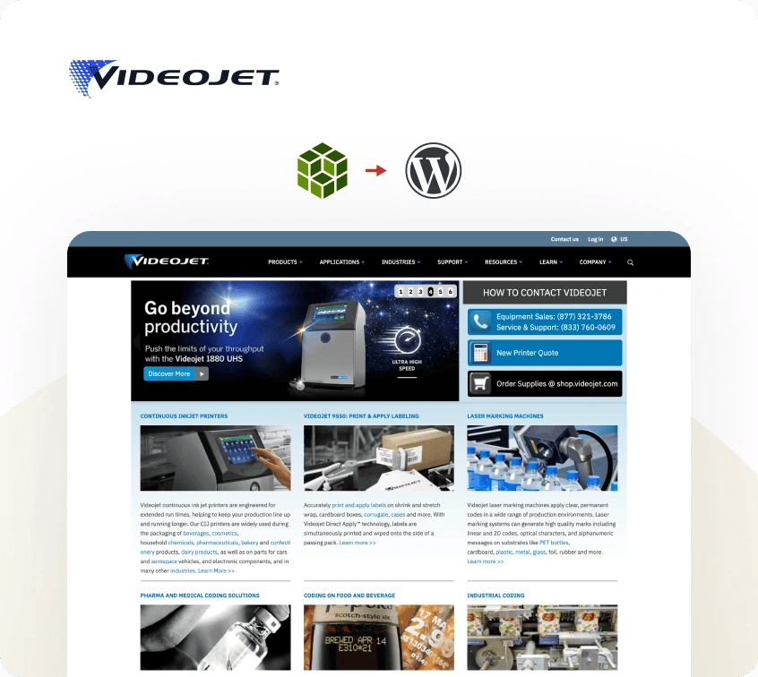 Videojet case study: Migration from Adobe CQ5 to WordPress