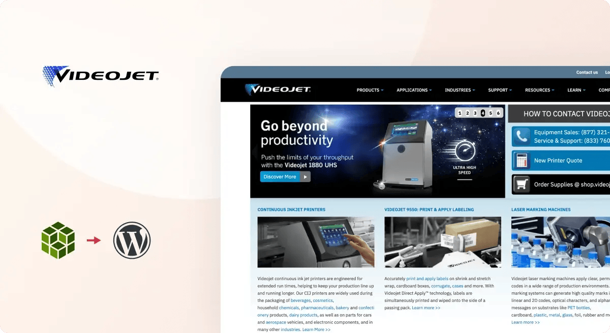 Videojet Migration from Adobe CQ5 to WordPress